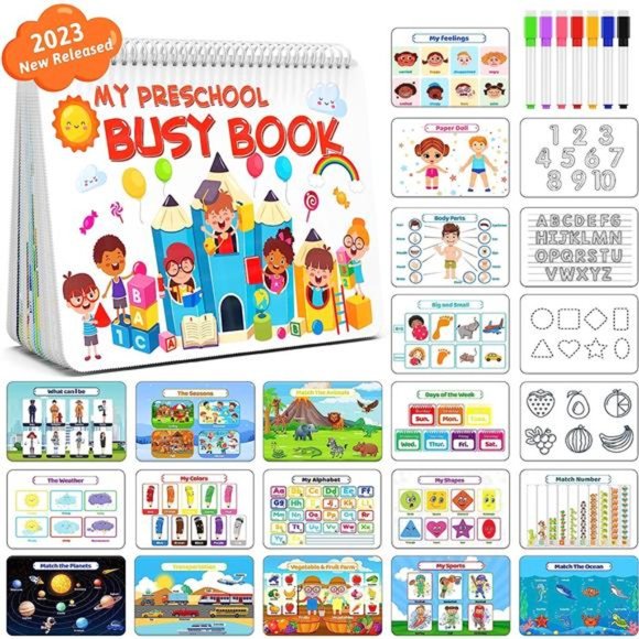 Montessori Preschool Learning Activities Newest Toddler Busy Book Montessori Toy - Picture 1 of 6